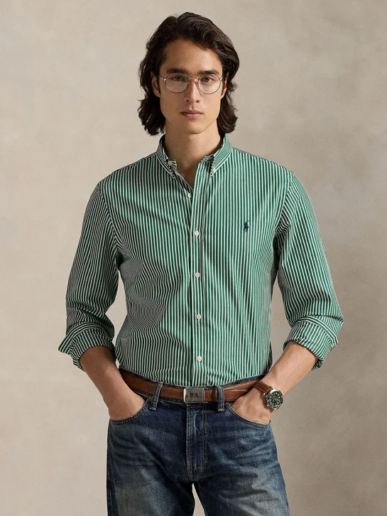 POLO RALPH LAUREN Áo Sơ Mi Nam Tay Dài Custom Fit Striped Stretch Poplin Shirt