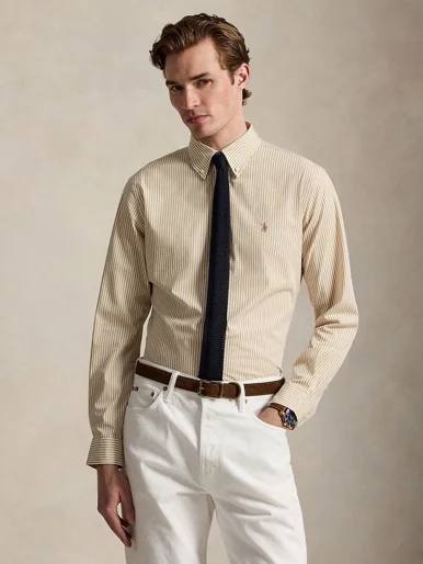POLO RALPH LAUREN Áo Sơ Mi Nam Tay Dài Custom Fit Striped Stretch Poplin Shirt
