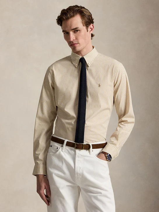 POLO RALPH LAUREN Áo Sơ Mi Nam Tay Dài Custom Fit Striped Stretch Poplin Shirt