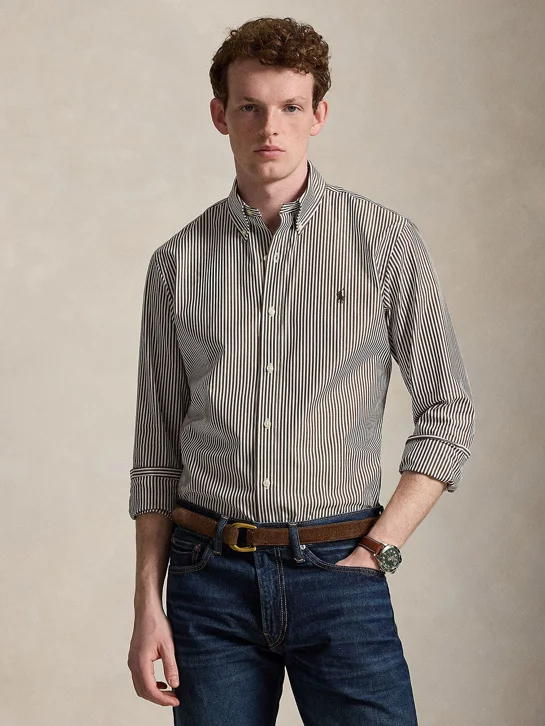 POLO RALPH LAUREN Áo Sơ Mi Nam Tay Dài Custom Fit Striped Stretch Poplin Shirt