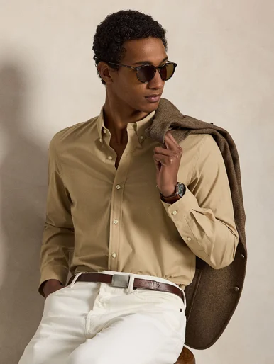 POLO RALPH LAUREN Áo Sơ Mi Nam Tay Dài Slim Fit Stretch Poplin Shirt