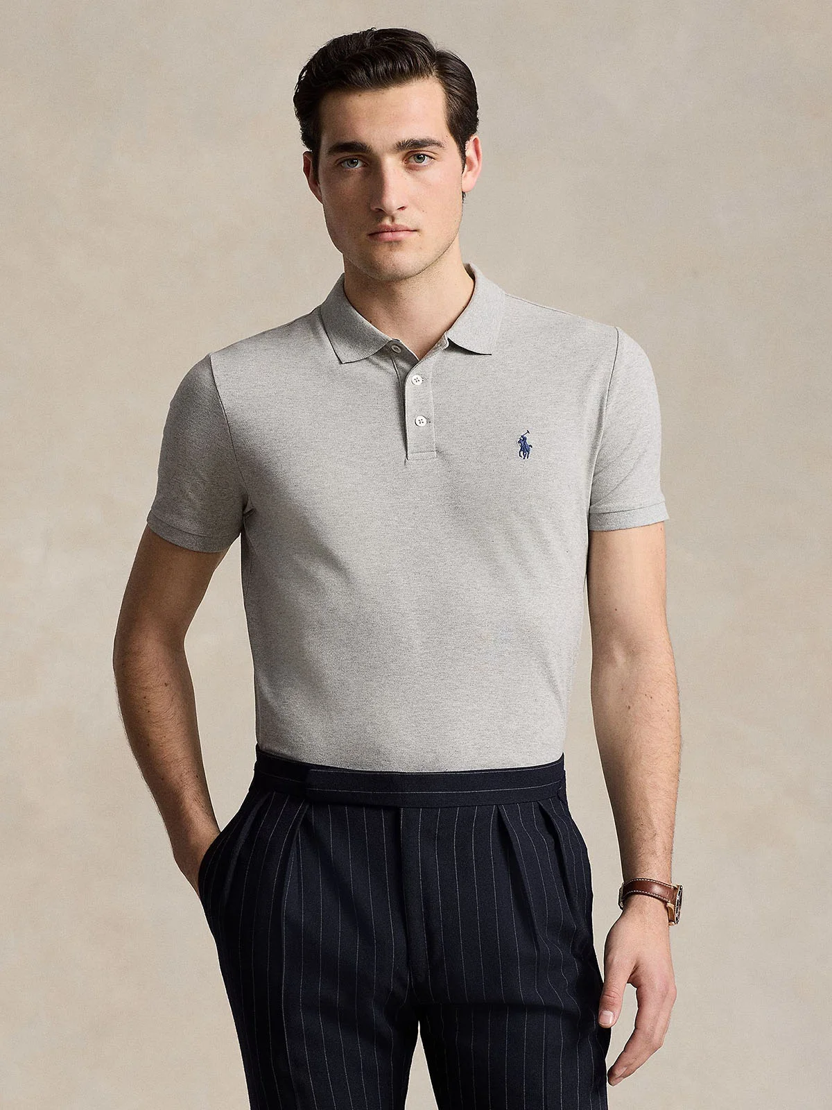 POLO RALPH LAUREN Áo Polo Nam Tay Ngắn Custom Slim Fit Stretch Mesh Polo Shirt