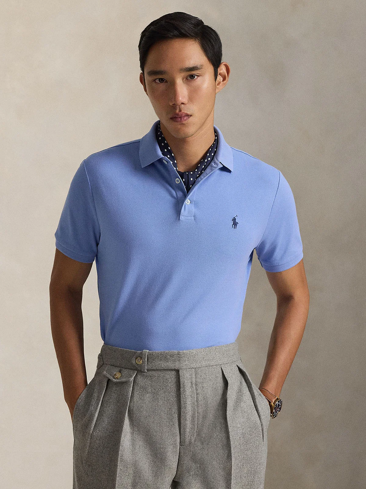 POLO RALPH LAUREN Áo Polo Nam Tay Ngắn Custom Slim Fit Stretch Mesh Polo Shirt