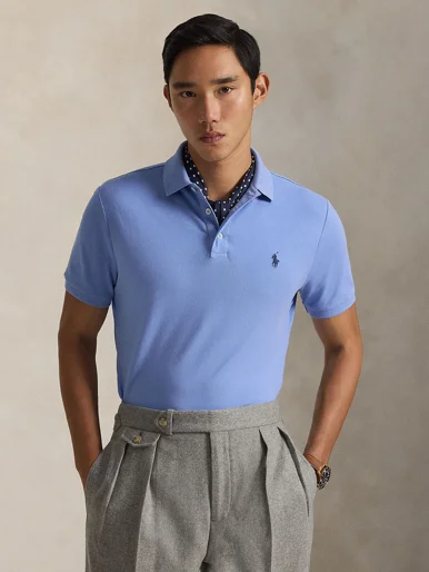 POLO RALPH LAUREN Áo Polo Nam Tay Ngắn Custom Slim Fit Stretch Mesh Polo Shirt
