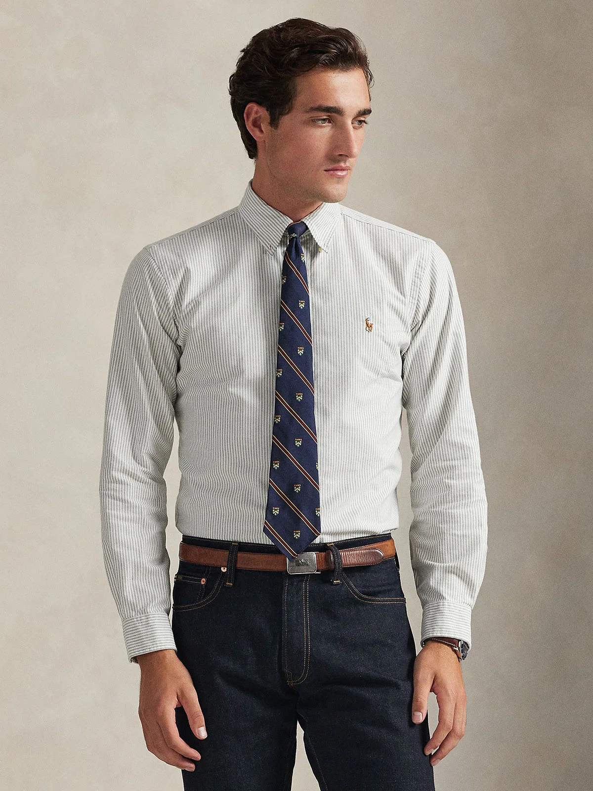 POLO RALPH LAUREN Áo Sơ Mi Nam Tay Dài Custom Fit Striped Oxford Shirt