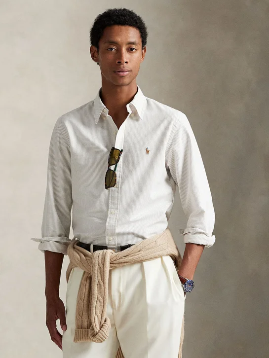 POLO RALPH LAUREN Áo Sơ Mi Nam Tay Dài Slim Fit Striped Oxford Shirt
