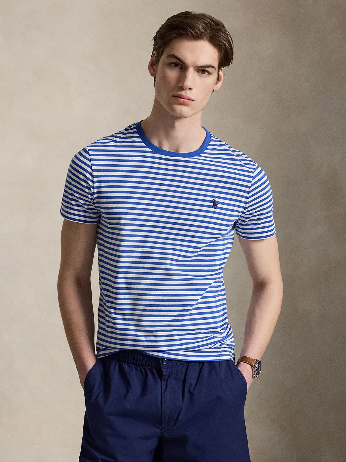 POLO RALPH LAUREN Áo Thun Nam Tay Ngắn Custom Slim Fit Striped Jersey T-Shirt