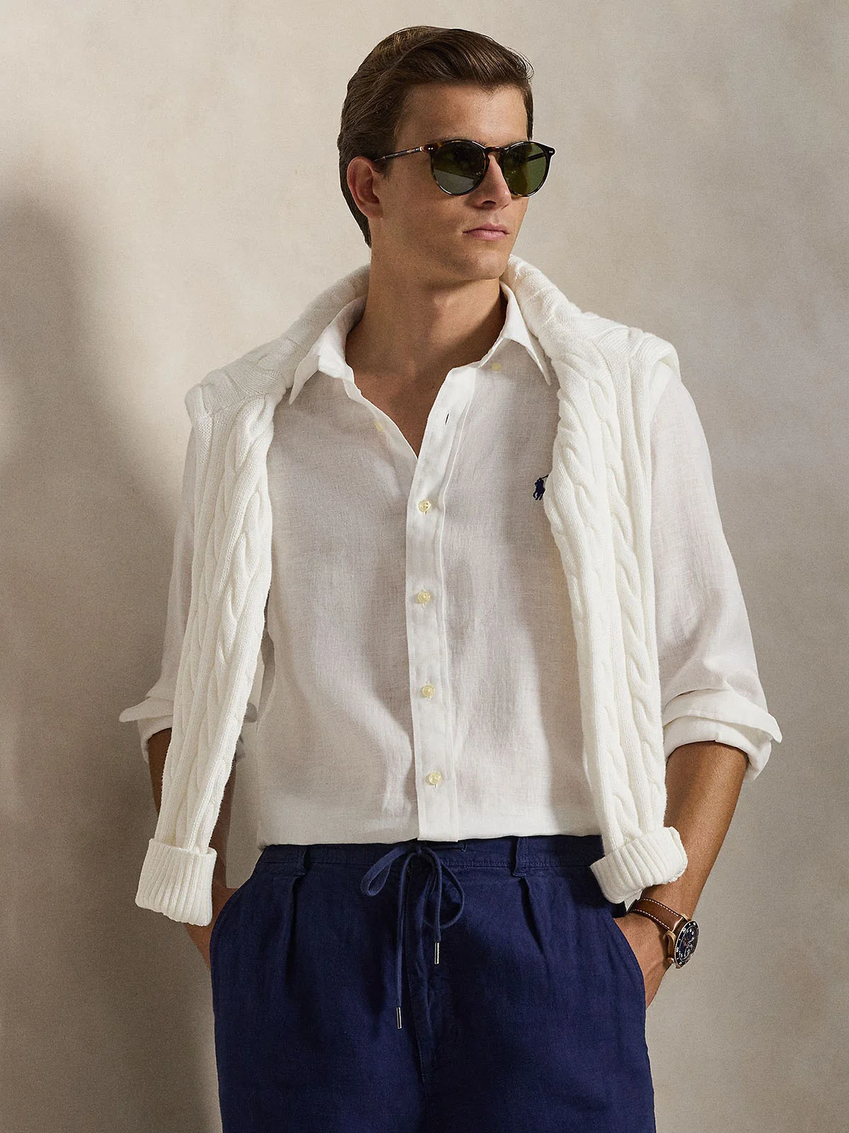 POLO RALPH LAUREN Áo Sơ Mi Nam Tay Dài Custom Fit Linen Shirt