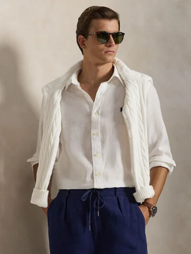 POLO RALPH LAUREN Áo Sơ Mi Nam Tay Dài Custom Fit Linen Shirt