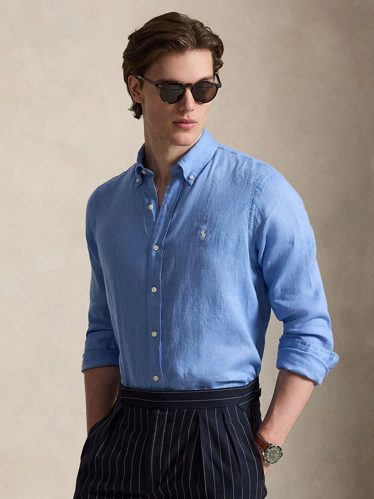 POLO RALPH LAUREN Áo Sơ Mi Nam Tay Dài Custom Fit Linen Shirt