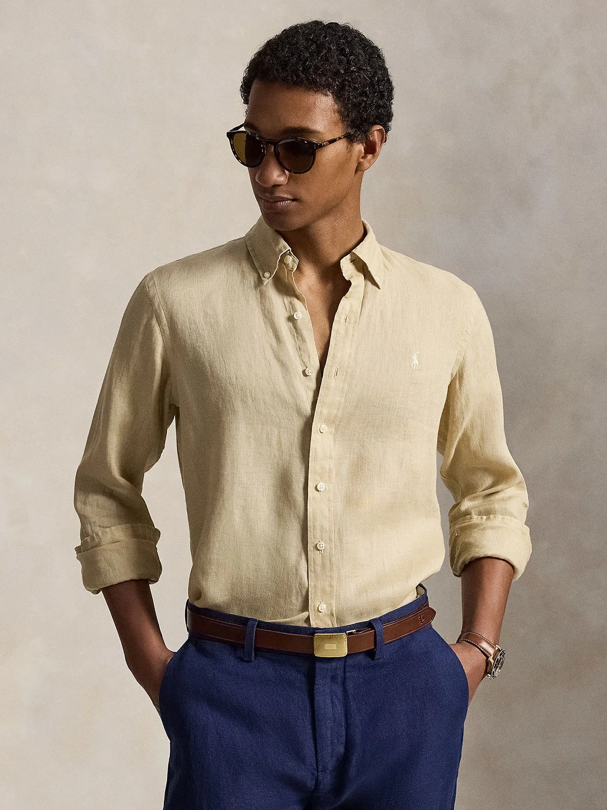 POLO RALPH LAUREN Áo Sơ Mi Nam Tay Dài Custom Fit Linen Shirt