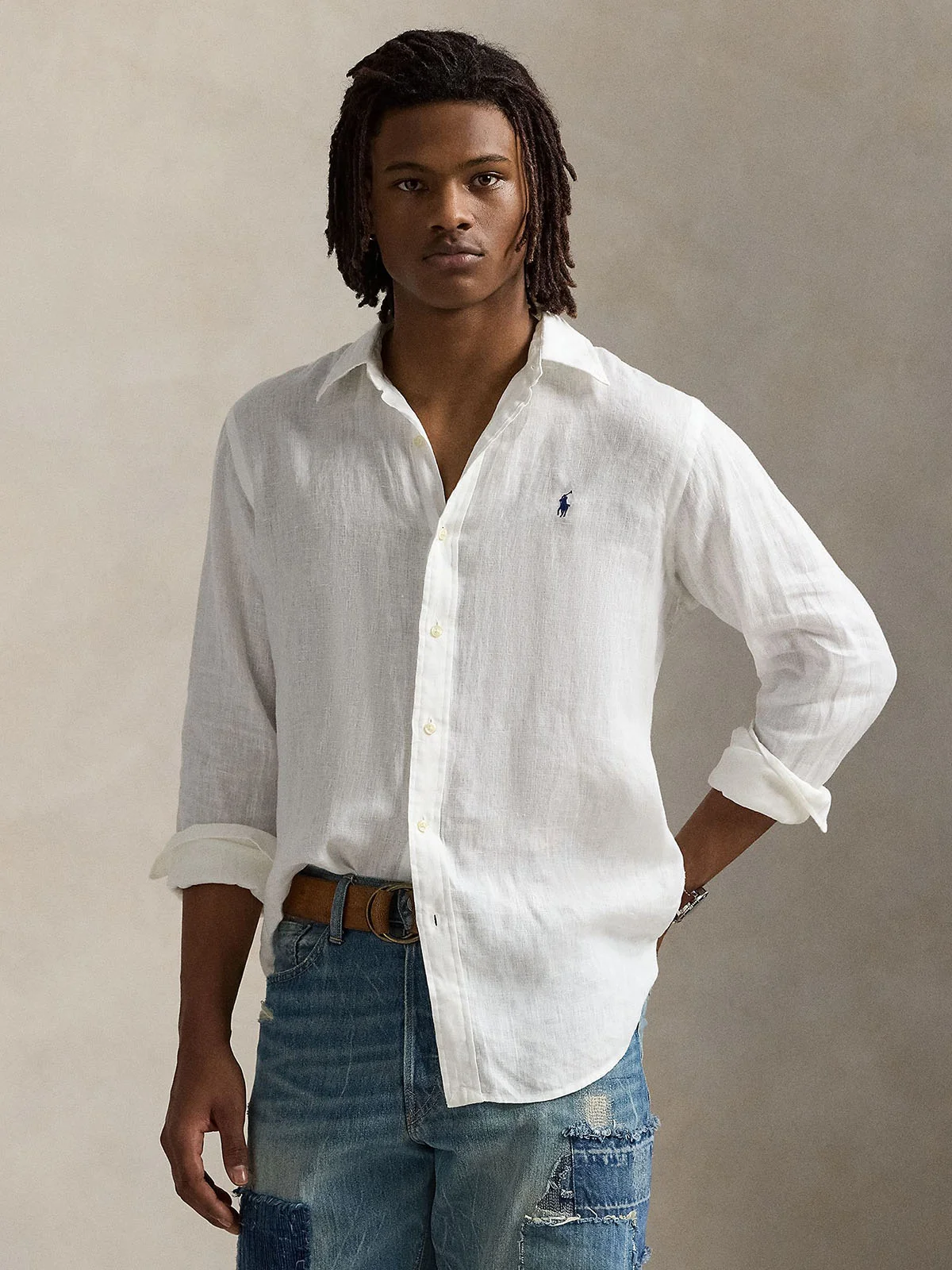 POLO RALPH LAUREN Áo Sơ Mi Nam Tay Dài Slim Fit Linen Shirt