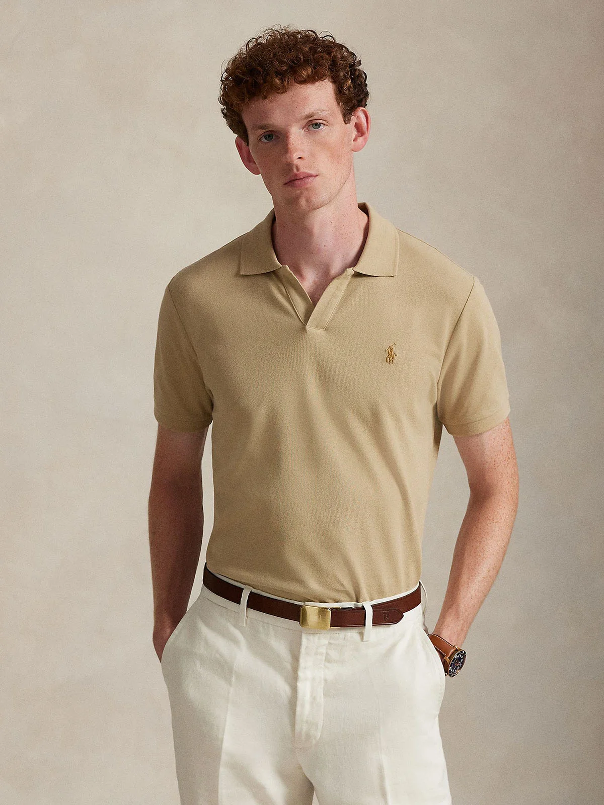 POLO RALPH LAUREN Áo Polo Nam Tay Ngắn Custom Slim Fit Stretch Mesh Polo Shirt