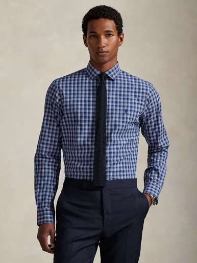 POLO RALPH LAUREN Áo Sơ Mi Nam Tay Dài Custom Fit Plaid Stretch Poplin Shirt
