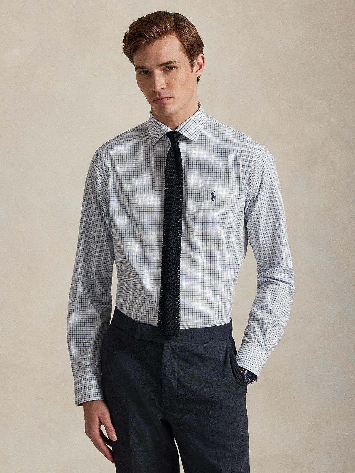 POLO RALPH LAUREN Áo Sơ Mi Nam Tay Dài Custom Fit Plaid Stretch Poplin Shirt