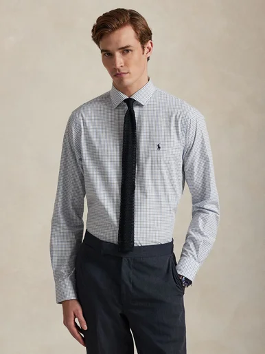 POLO RALPH LAUREN Áo Sơ Mi Nam Tay Dài Custom Fit Plaid Stretch Poplin Shirt
