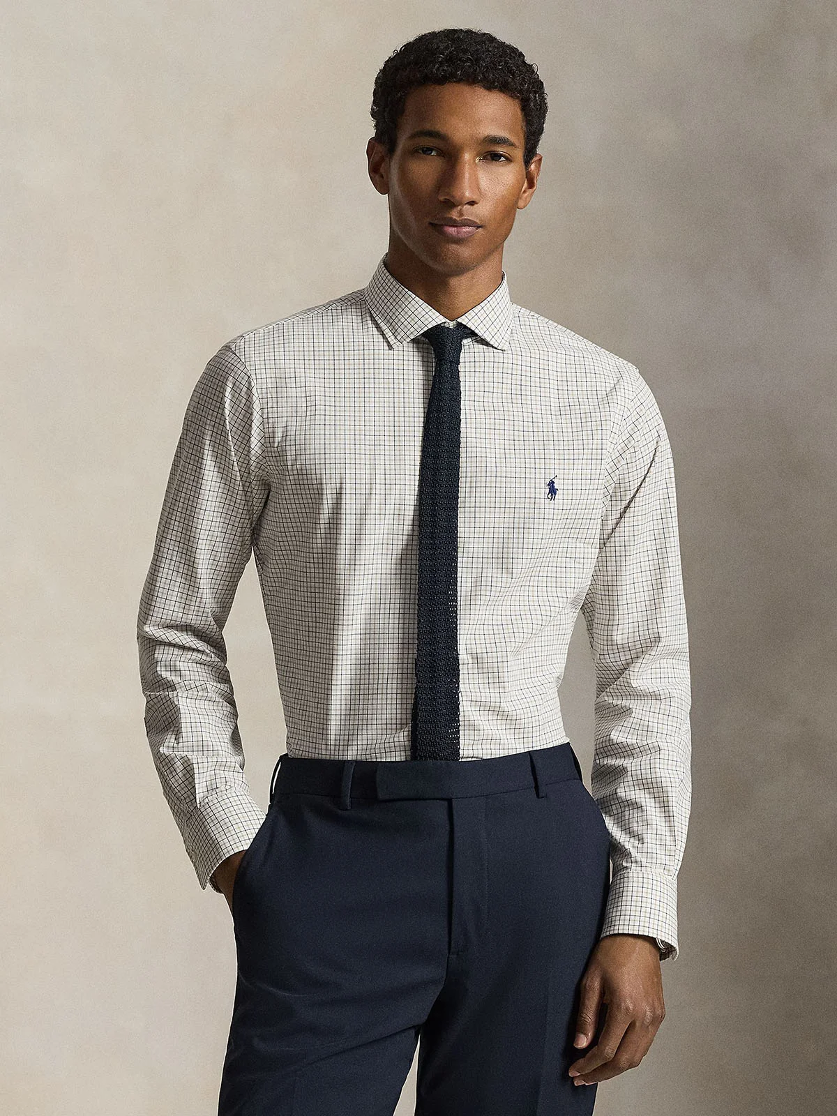 POLO RALPH LAUREN Áo Sơ Mi Nam Tay Dài Custom Fit Plaid Stretch Poplin Shirt