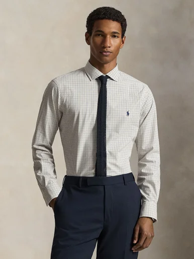 POLO RALPH LAUREN Áo Sơ Mi Nam Tay Dài Custom Fit Plaid Stretch Poplin Shirt