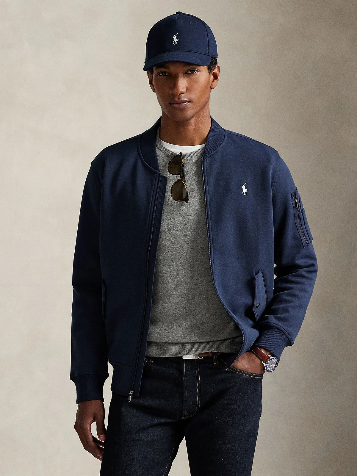 POLO RALPH LAUREN Áo Khoác Nam Tay Dài Double-Knit Bomber Jacket