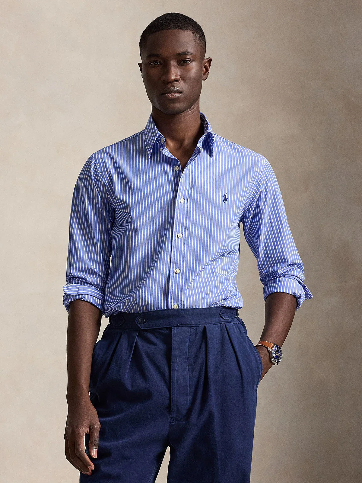 POLO RALPH LAUREN Áo Sơ Mi Nam Tay Dài Custom Fit Striped Broadcloth Shirt