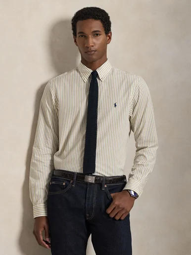 POLO RALPH LAUREN Áo Sơ Mi Nam Tay Dài Custom Fit Striped Broadcloth Shirt