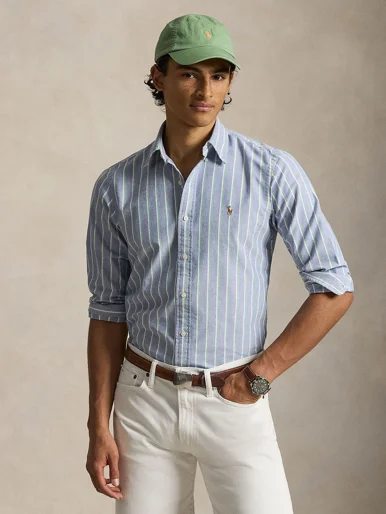 POLO RALPH LAUREN Áo Sơ Mi Nam Tay Dài Custom Fit Striped Oxford Shirt