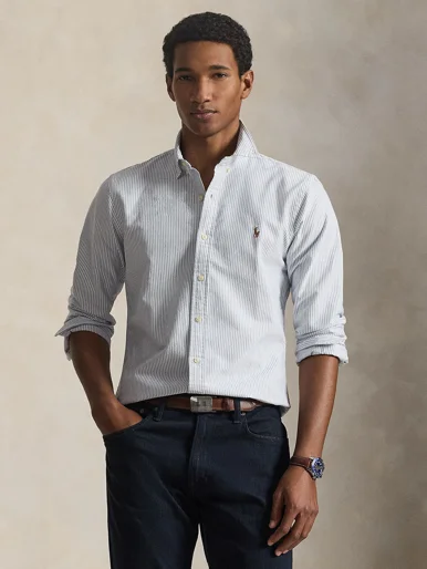 POLO RALPH LAUREN Áo Sơ Mi Nam Tay Dài Slim Fit Striped Oxford Shirt