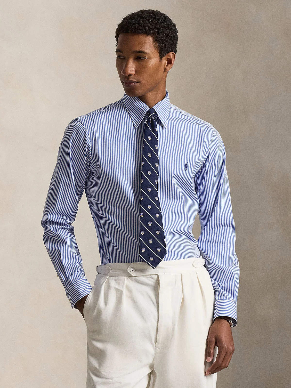 POLO RALPH LAUREN Áo Sơ Mi Nam Tay Dài Custom Fit Striped Poplin Shirt