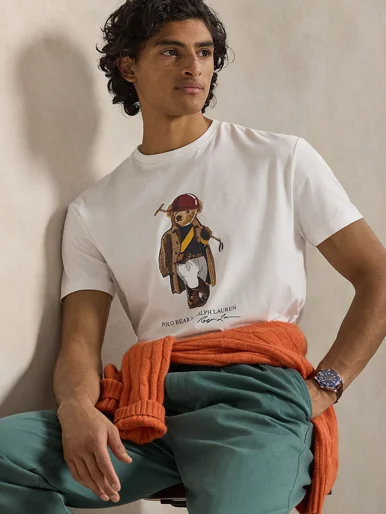 POLO RALPH LAUREN Áo Thun Nam Tay Ngắn Custom Slim Fit Polo Bear T-Shirt
