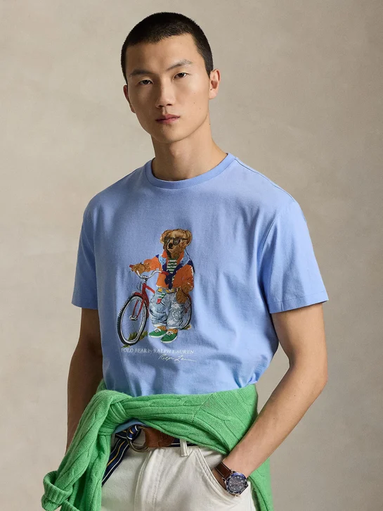 POLO RALPH LAUREN Áo Thun Nam Tay Ngắn Custom Slim Fit Polo Bear T-Shirt