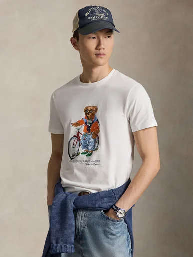 POLO RALPH LAUREN Áo Thun Nam Tay Ngắn Custom Slim Fit Polo Bear T-Shirt