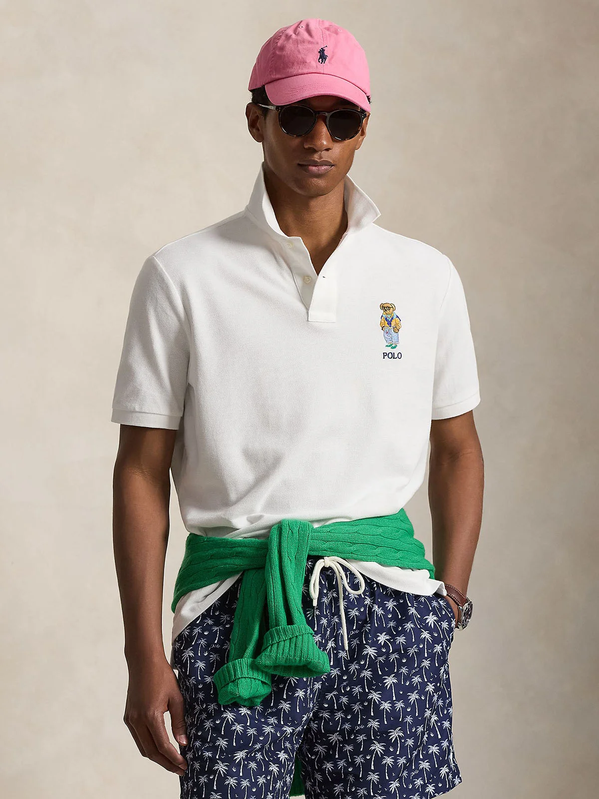 POLO RALPH LAUREN Áo Polo Nam Tay Ngắn Custom Slim Fit Polo Bear Mesh Polo