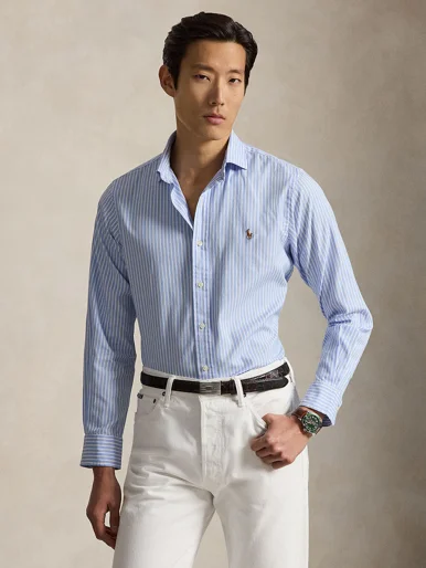 POLO RALPH LAUREN Áo Sơ Mi Nam Tay Dài Custom Fit Striped Stretch Oxford Shirt
