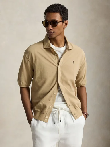 POLO RALPH LAUREN Áo Cardigan Nam Tay Ngắn Relaxed Fit Cotton Mesh Shirt