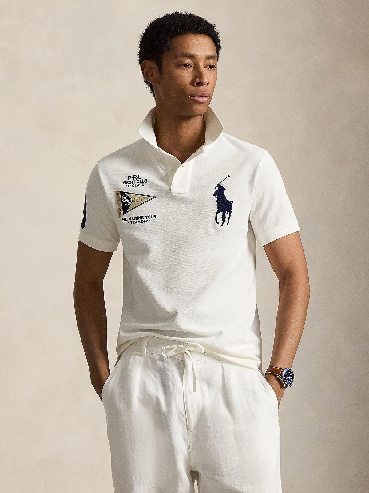 POLO RALPH LAUREN Áo Polo Nam Tay Ngắn Custom Slim Fit Big Pony Polo Shirt