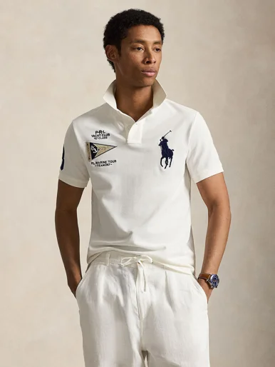 POLO RALPH LAUREN Áo Polo Nam Tay Ngắn Custom Slim Fit Big Pony Polo Shirt