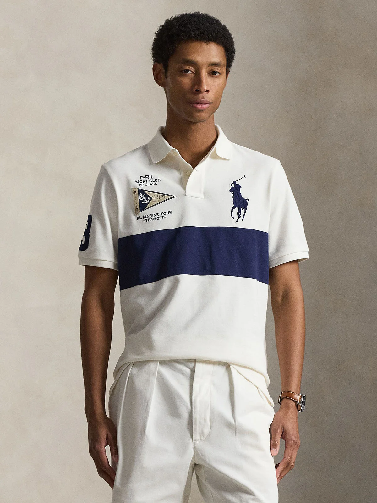 POLO RALPH LAUREN Áo Polo Nam Tay Ngắn Custom Slim Fit Big Pony Mesh Polo Shirt