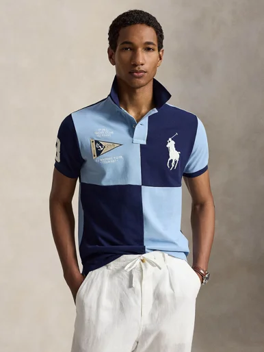 POLO RALPH LAUREN Áo Polo Nam Tay Ngắn Custom Slim Fit Big Pony Mesh Polo Shirt