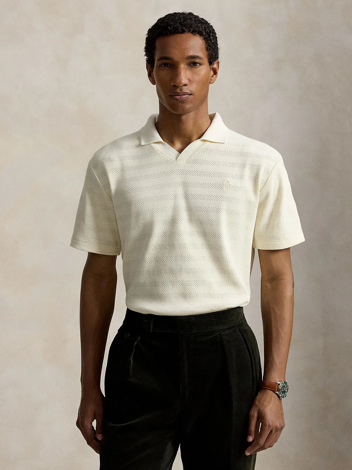 POLO RALPH LAUREN Áo Pullover Nam Tay Ngắn Pointelle-Ribbed Polo Shirt