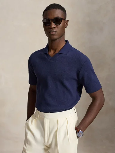 POLO RALPH LAUREN Áo Pullover Nam Tay Ngắn Pointelle-Ribbed Polo Shirt