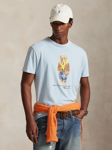 POLO RALPH LAUREN Áo Thun Nam Tay Ngắn Custom Slim Fit Polo Bear T-Shirt