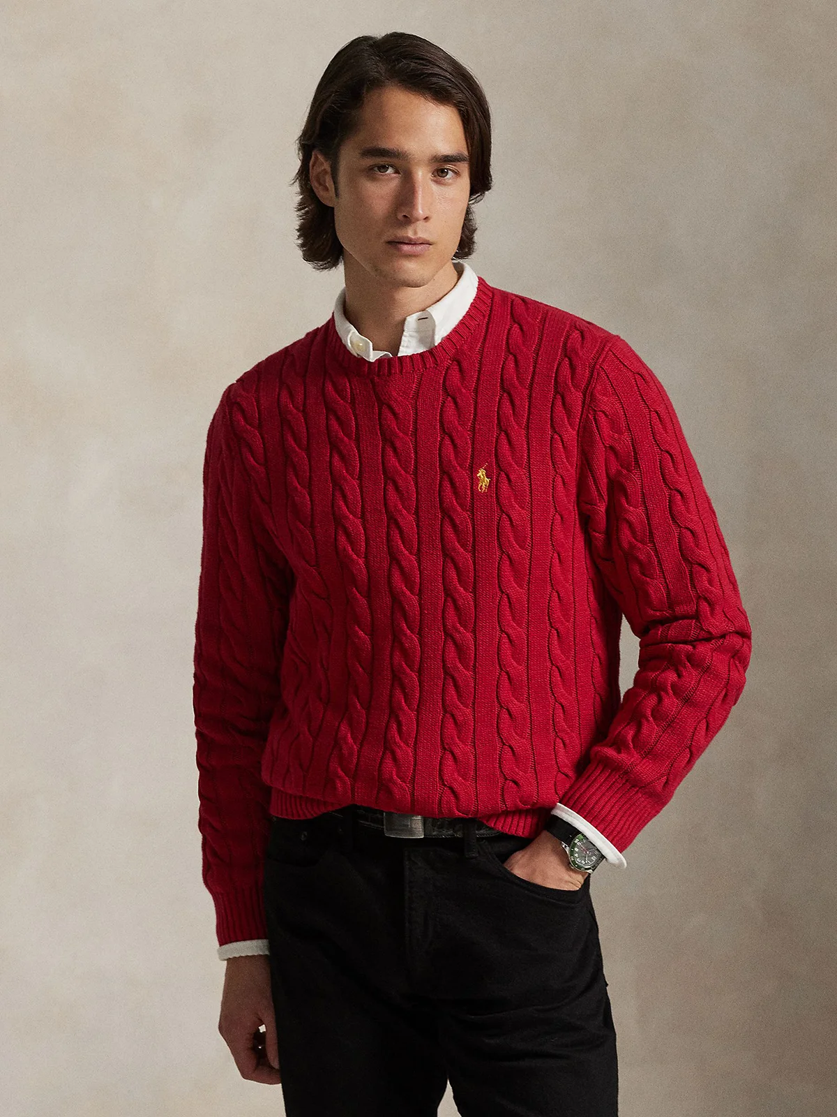 POLO RALPH LAUREN Áo Sweater Nam Tay Dài Lunar New Year Cable-Knit Cotton Sweater
