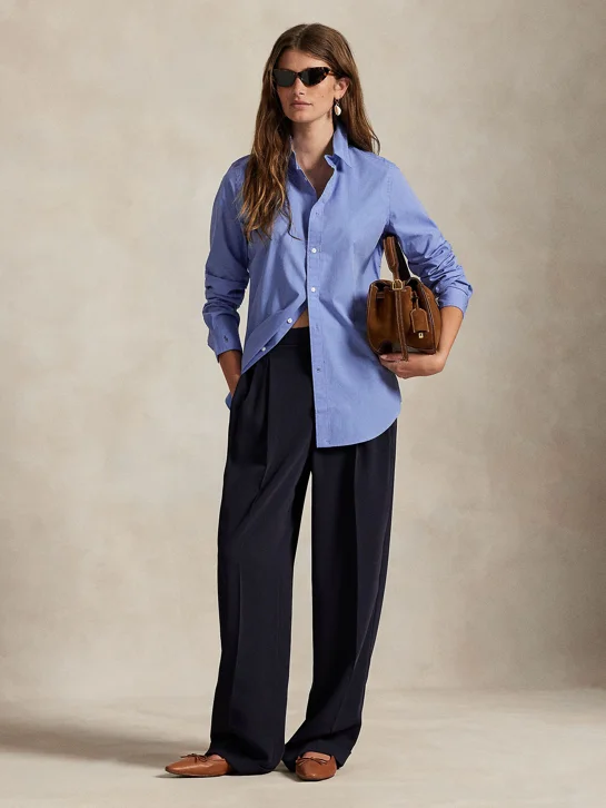 POLO RALPH LAUREN Áo Sơ Mi Nữ Tay Dài Stretch Slim Fit Cotton Shirt