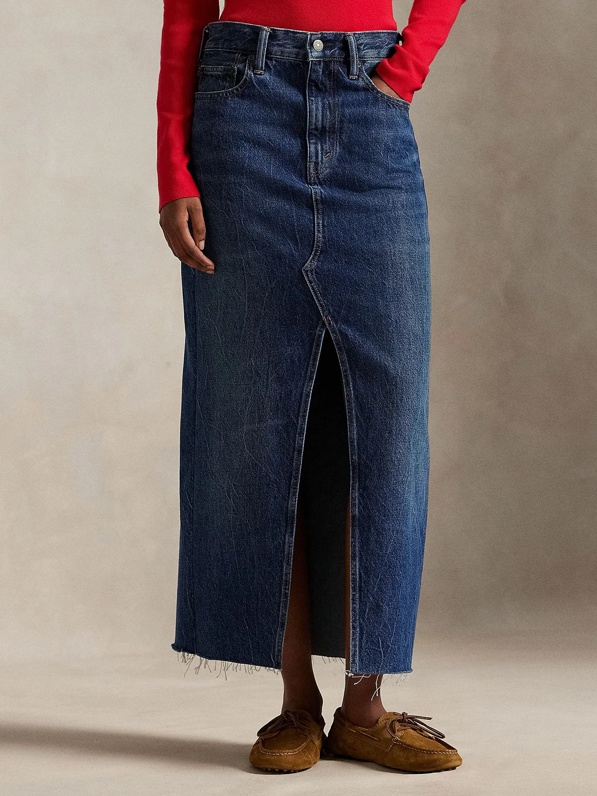POLO RALPH LAUREN Chân Váy Nữ Denim Maxiskirt
