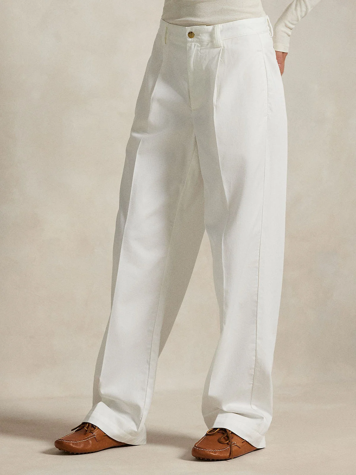 POLO RALPH LAUREN Quần Dài Nữ Pleated Cotton-Blend Relaxed Pant