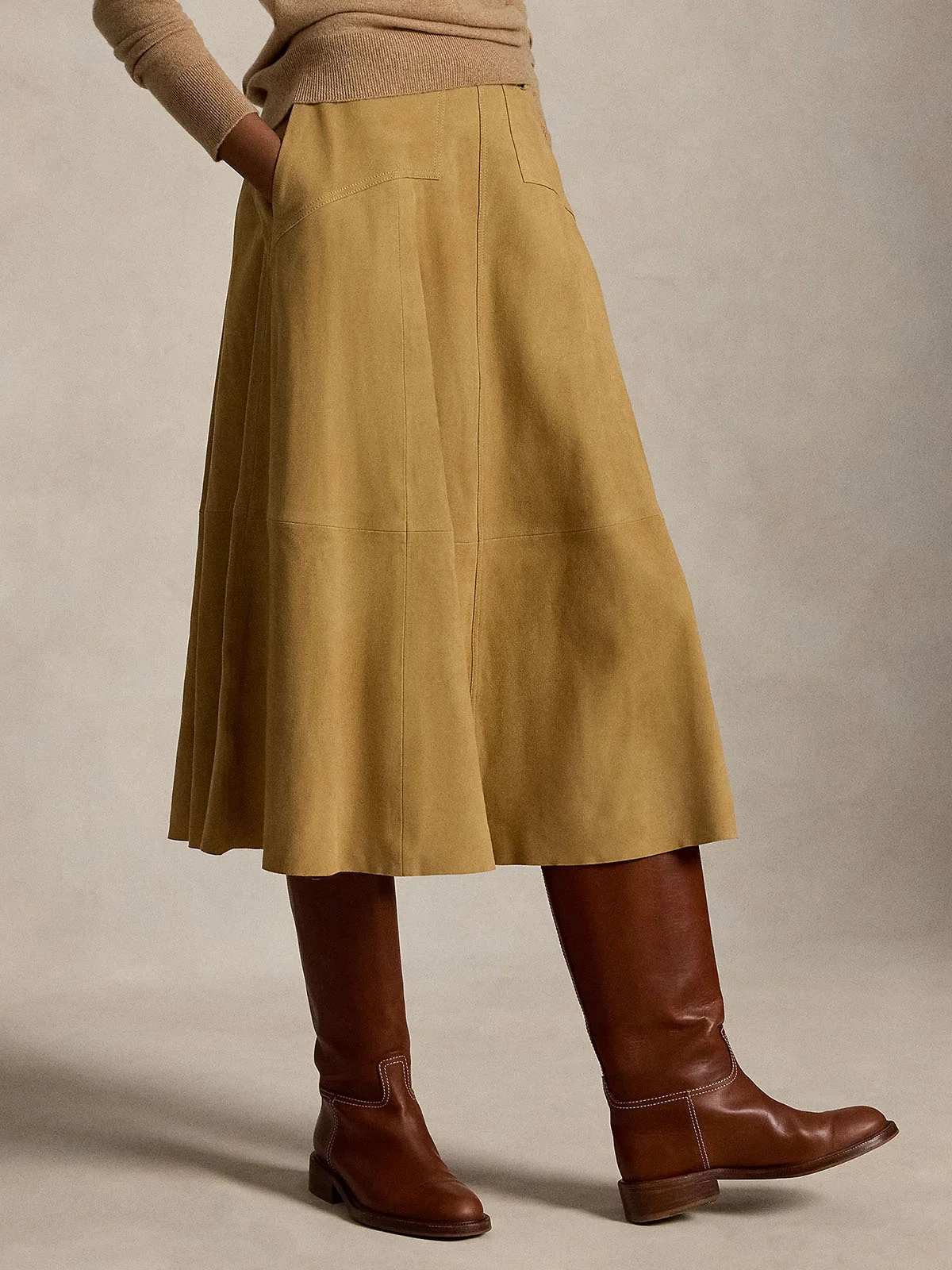 POLO RALPH LAUREN Chân Váy Nữ Belted Suede A-Line Skirt