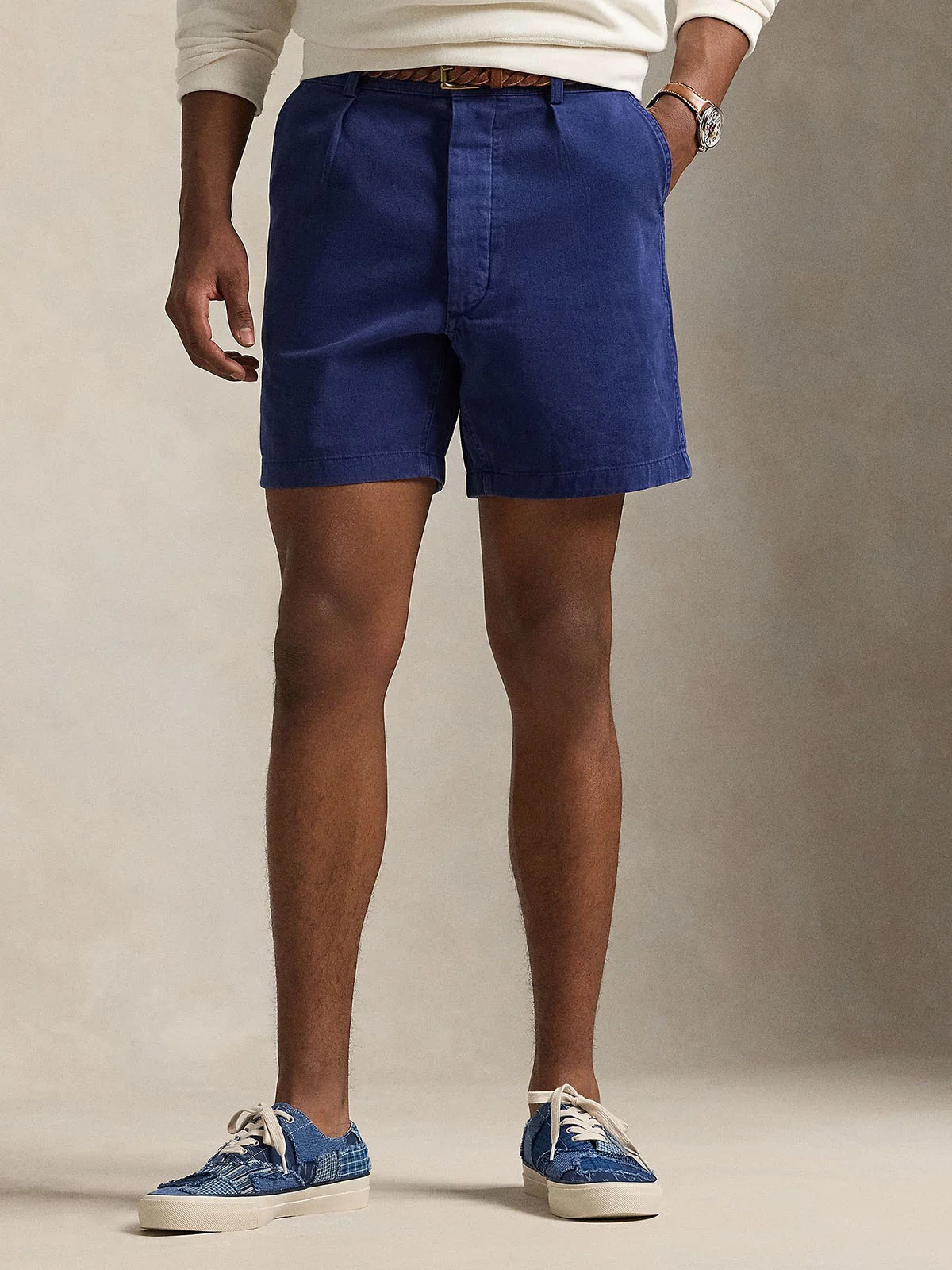 POLO RALPH LAUREN Quần Ngắn Nam 6.5-Inch Classic Fit Pleated Twill Short