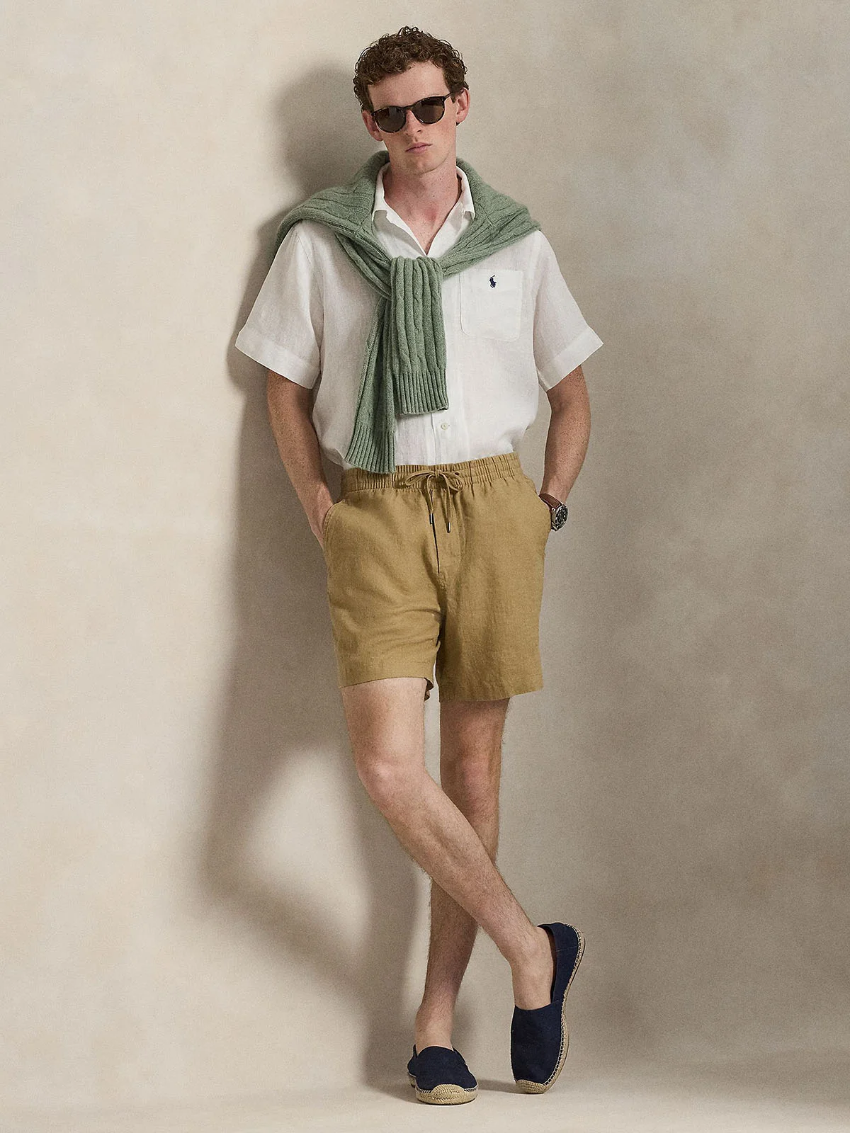 POLO RALPH LAUREN Áo Sơ Mi Nam Tay Ngắn Classic Fit Linen Camp Shirt