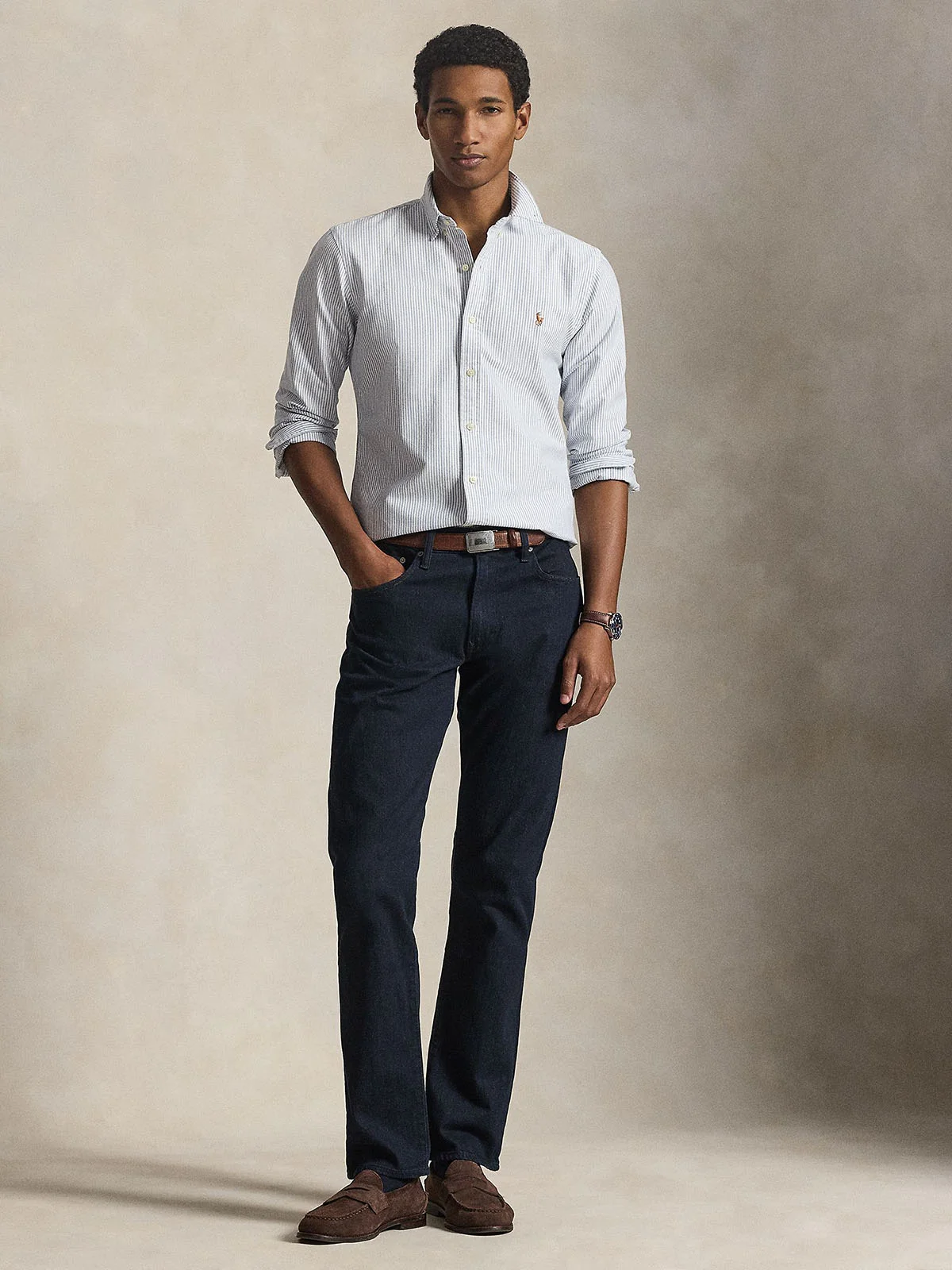 POLO RALPH LAUREN Áo Sơ Mi Nam Tay Dài Slim Fit Striped Oxford Shirt