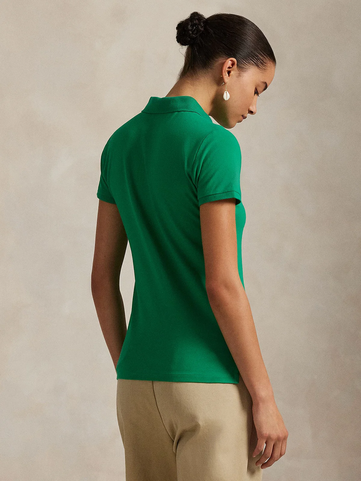 POLO RALPH LAUREN Áo Polo Nữ Tay Ngắn Slim Fit Stretch Polo Shirt